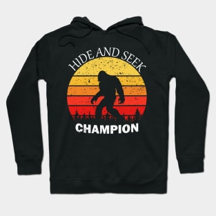 Bigfoot Hide And Seek World Champion Sasquatch Retro Vintage Hoodie